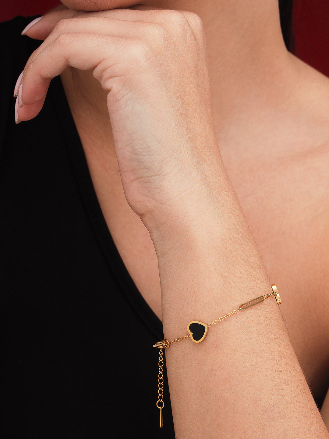 Black Heart Wrist Chain